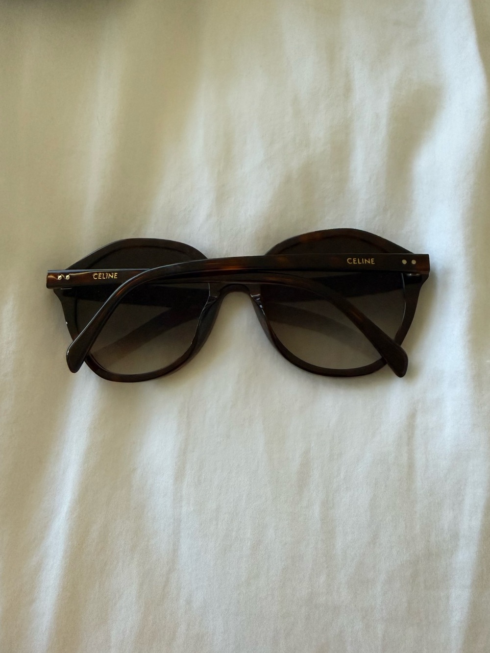 Celine Tortoise Shell Round Women’s Sunglasses - Brown - Picture 2 of 6